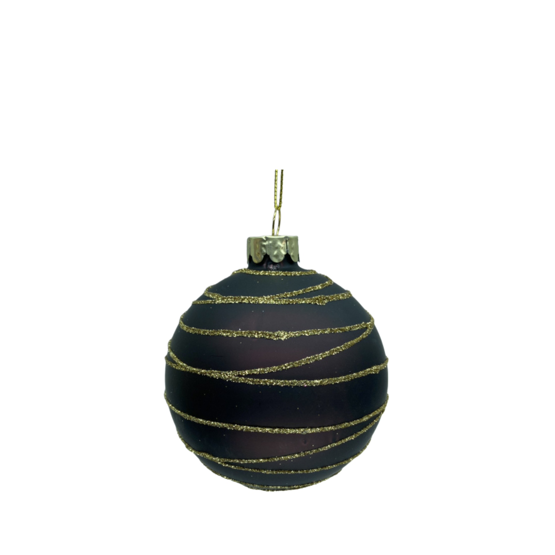 4 Stk. Christbaumkugeln mit horizontalen Streifen